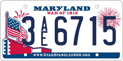 MD license plate 3AE6715