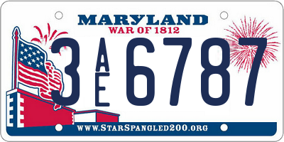 MD license plate 3AE6787
