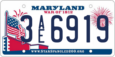 MD license plate 3AE6919