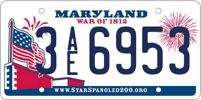 MD license plate 3AE6953