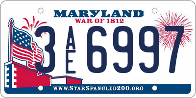 MD license plate 3AE6997