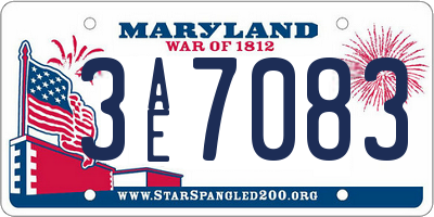 MD license plate 3AE7083