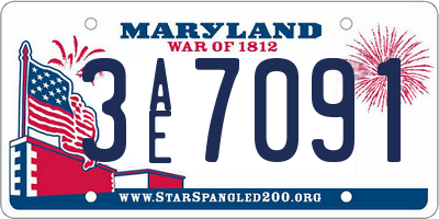 MD license plate 3AE7091