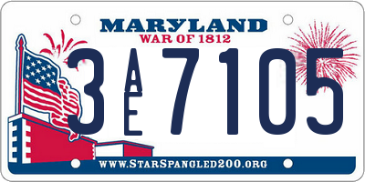 MD license plate 3AE7105