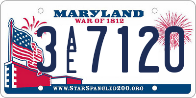 MD license plate 3AE7120