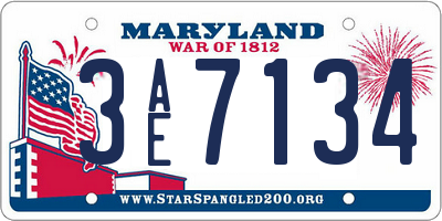 MD license plate 3AE7134