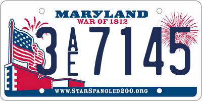 MD license plate 3AE7145