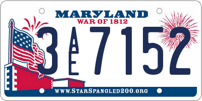 MD license plate 3AE7152