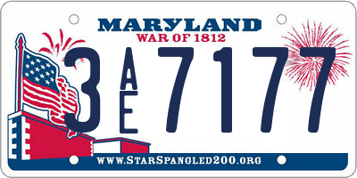 MD license plate 3AE7177