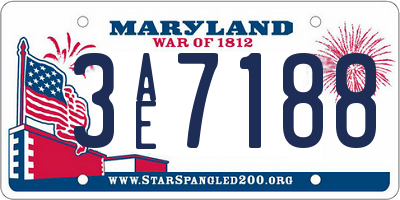 MD license plate 3AE7188