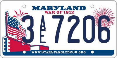 MD license plate 3AE7206