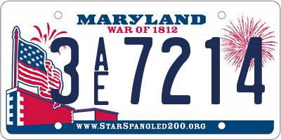 MD license plate 3AE7214