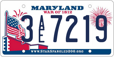 MD license plate 3AE7219