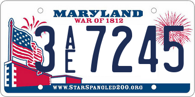 MD license plate 3AE7245