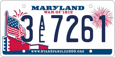 MD license plate 3AE7261