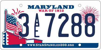 MD license plate 3AE7288