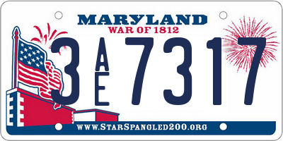MD license plate 3AE7317