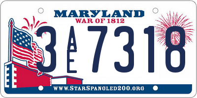 MD license plate 3AE7318
