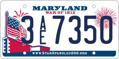 MD license plate 3AE7350