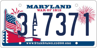 MD license plate 3AE7371