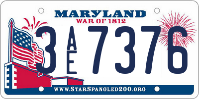 MD license plate 3AE7376