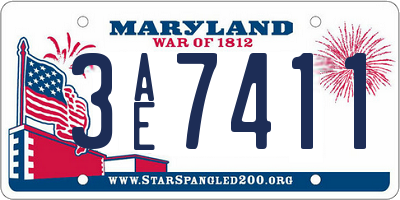 MD license plate 3AE7411