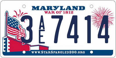 MD license plate 3AE7414