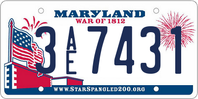 MD license plate 3AE7431