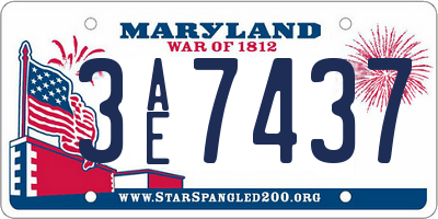 MD license plate 3AE7437