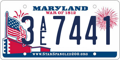 MD license plate 3AE7441