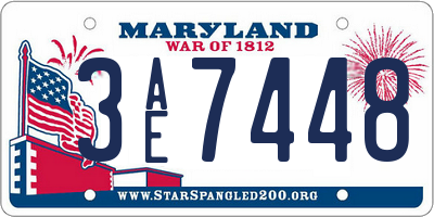MD license plate 3AE7448