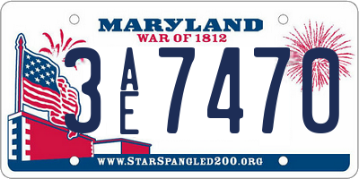 MD license plate 3AE7470