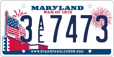 MD license plate 3AE7473