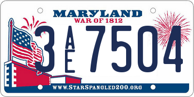 MD license plate 3AE7504