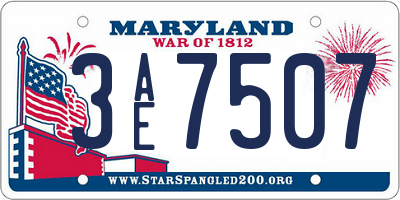 MD license plate 3AE7507