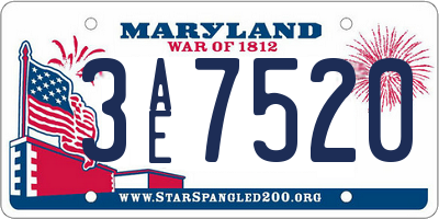 MD license plate 3AE7520