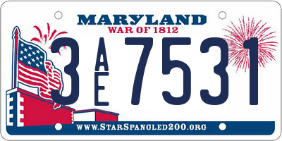 MD license plate 3AE7531