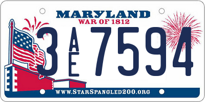 MD license plate 3AE7594