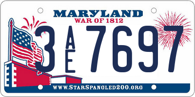 MD license plate 3AE7697