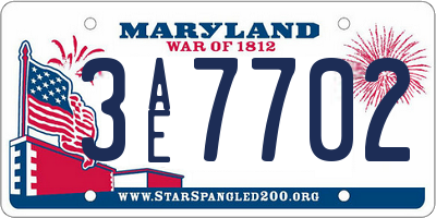 MD license plate 3AE7702