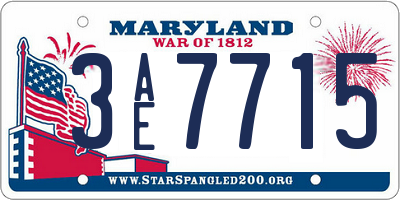 MD license plate 3AE7715