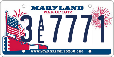 MD license plate 3AE7771