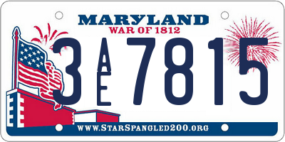 MD license plate 3AE7815