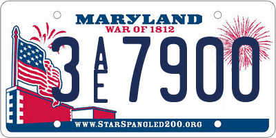 MD license plate 3AE7900