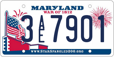 MD license plate 3AE7901