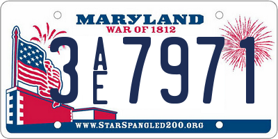 MD license plate 3AE7971