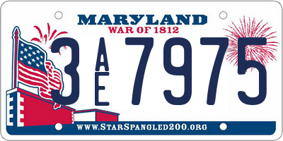 MD license plate 3AE7975