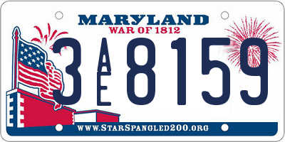 MD license plate 3AE8159