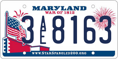 MD license plate 3AE8163