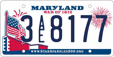 MD license plate 3AE8177
